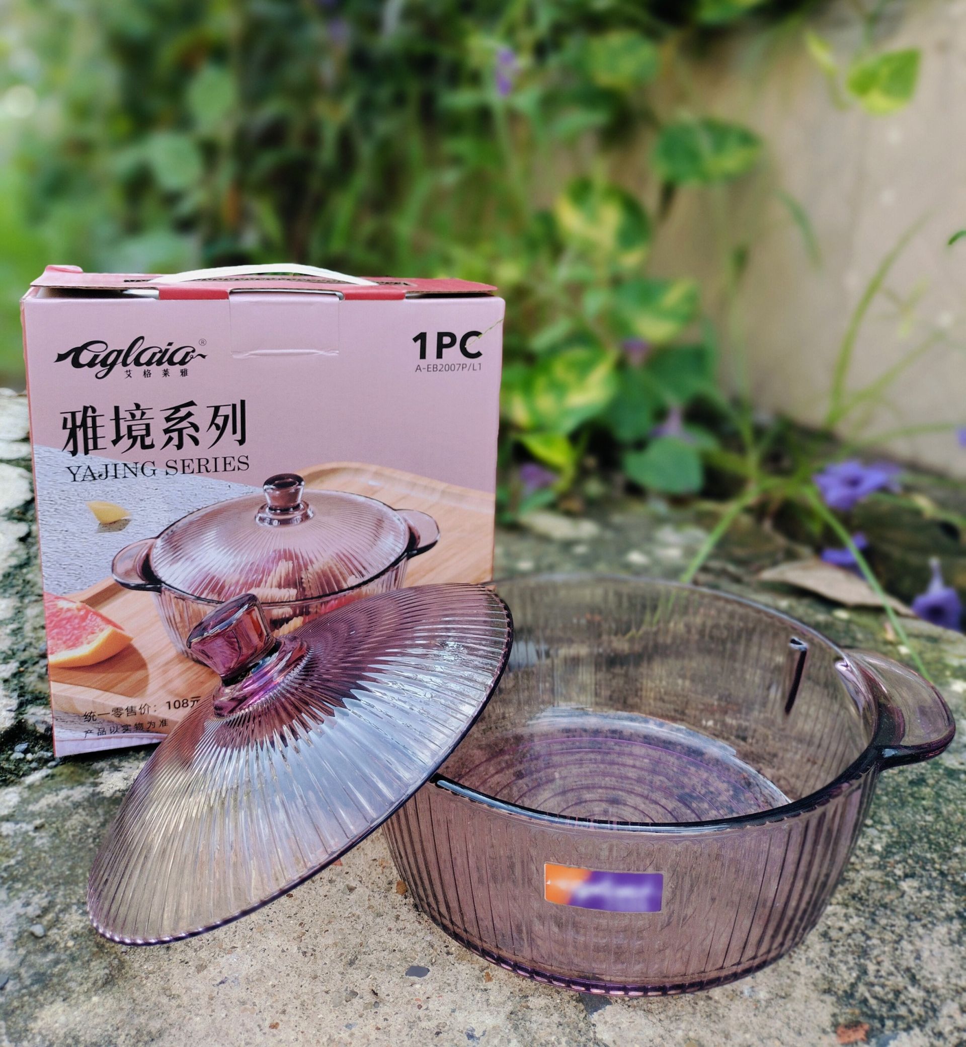 THỐ THỦY TINH 1000ML MÀU TÍM HOTTREND